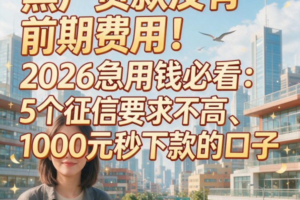黑户贷款没有前期费用！2026急用钱必看：5个征信要求不高、1000元秒下款的口子