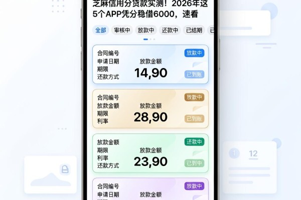 芝麻信用分贷款实测！2026年这5个APP凭分稳借6000，速看