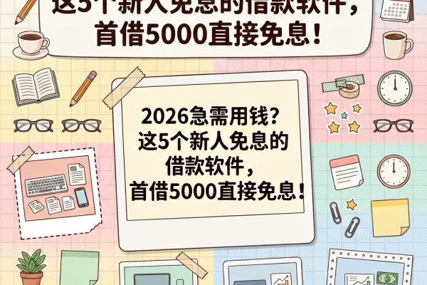 2026急需用钱?这5个新人免息的借款软件,首借5000直接免息!