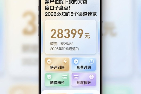 黑户也能下款的大额度口子盘点！2026必知的5个渠道速览
