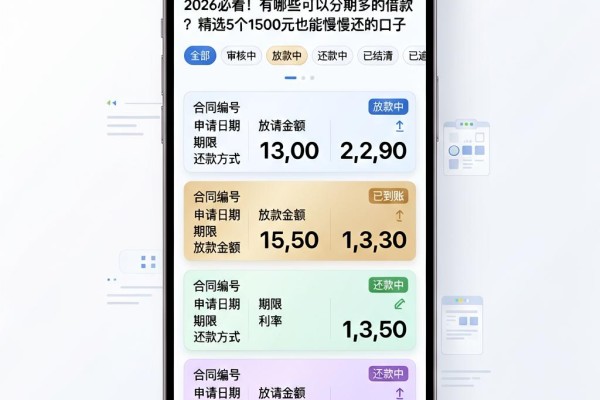 2026必看！有哪些可以分期多的借款？精选5个1500元也能慢慢还的口子