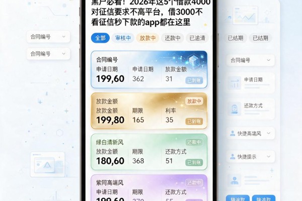 黑户必看!2026年这5个借款4000对征信要求不高平台,借3000不看征信秒下款的app都在这里