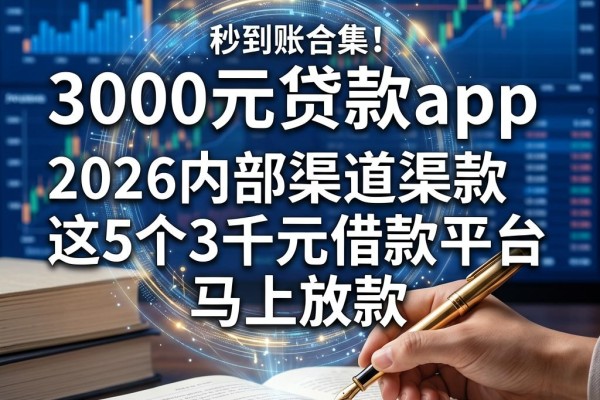 3000元贷款app秒到账合集!2026内部渠道这5个3千元借款平台马上放款