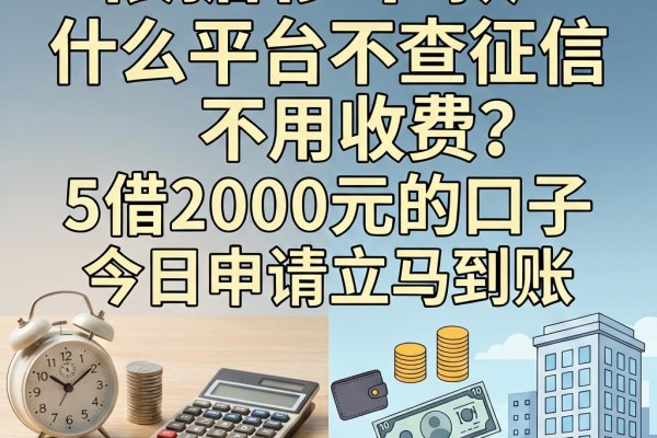 秒下款！什么平台不查征信不用收费？这5个借2000元的口子今日申请立马到账