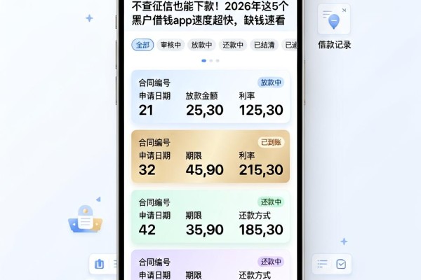 不查征信也能下款!2026年这5个黑户借钱App速度超快,缺钱速看