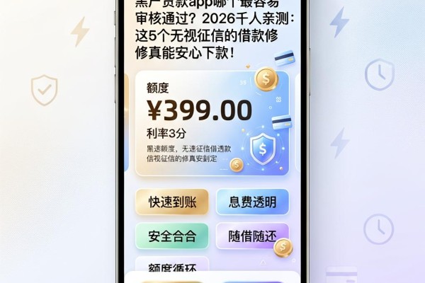 黑户贷款app哪个最容易审核通过？2026千人亲测：这5个无视征信的借款app真能安心下款！