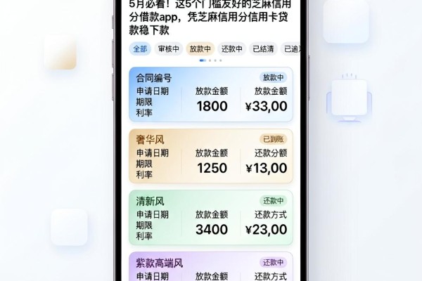 5月必看!这5个门槛友好的芝麻信用分借款App,凭芝麻信用分信用卡贷款稳下款