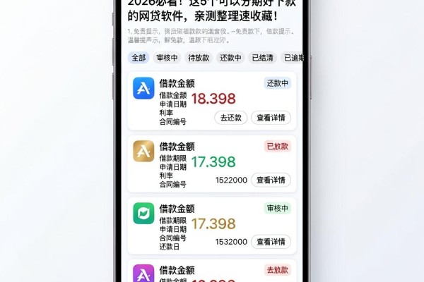 2026必看！这5个可以分期好下款的网贷软件，亲测整理速收藏！