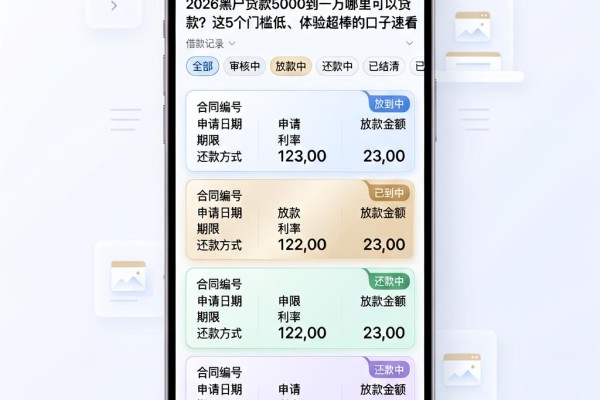 2026黑户贷款5000到一万哪里可以贷款？这5个门槛低、体验超棒的口子速看