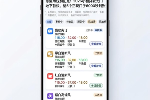 急需用钱别乱点!2026小额贷款无门槛下款快,这5个正规口子6000秒到账