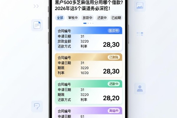黑户500多芝麻信用分用哪个借款？2026年这5个渠道务必深挖！