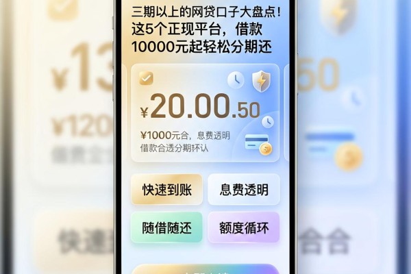 三期以上的网贷口子大盘点!这5个正规平台,借款10000元起轻松分期还