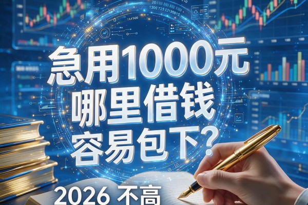 急用1000元哪里借钱容易包下？2026这五个要求不高的贷款软件秒到账