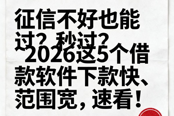 征信不好也能秒过？2026这5个借款软件下款快、范围宽，速看！