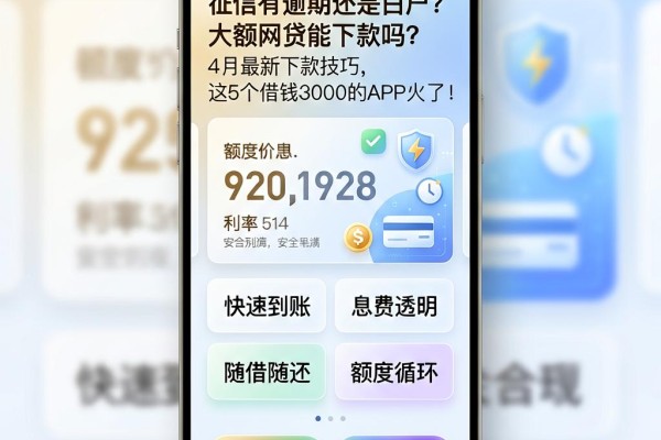 征信有逾期还是白户?大额网贷能下款吗?4月最新下款技巧,这5个借钱3000的APP火了!
