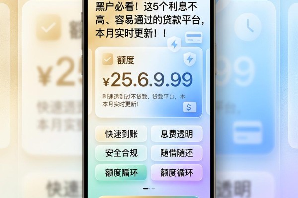 黑户必看!这5个利息不高、容易通过的贷款平台,本月实时更新!