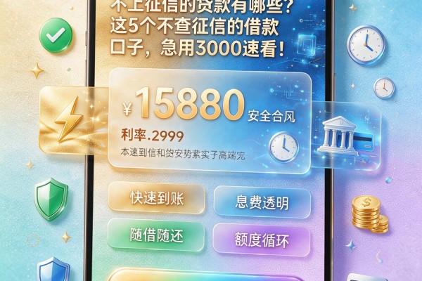 不上征信的贷款有哪些?这5个不查征信的借款口子,急用3000速看!