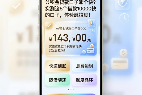 公积金贷款口子哪个快？实测这5个借款10000快的口子，体验感拉满！