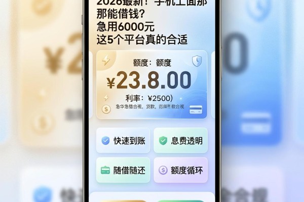 2026最新！手机上面那能借钱？急用6000元这5个平台真的合适
