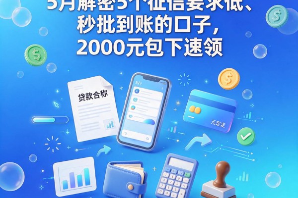 急用钱必看!5月解密5个征信要求低、秒批到账的口子,2000元包下速领