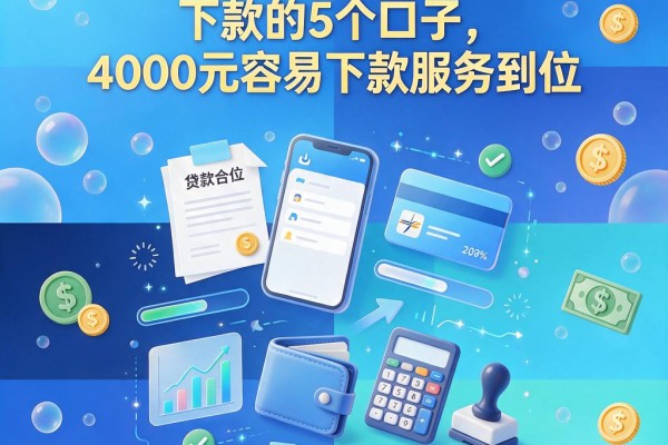 芝麻信用分就能下款的5个口子,4000元容易下款服务到位