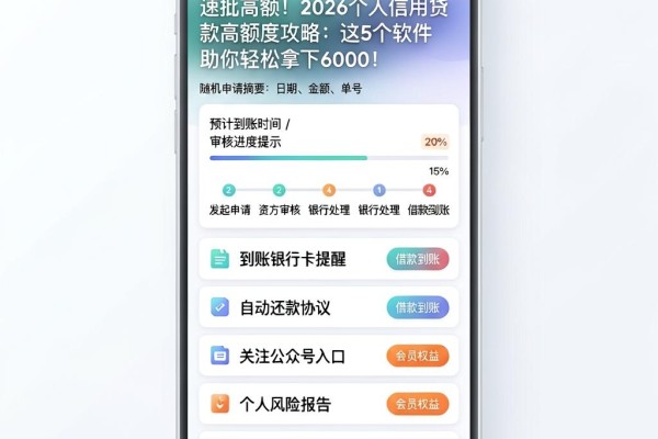 速批高额！2026个人信用贷款高额度攻略：这5个软件助你轻松拿下6000
