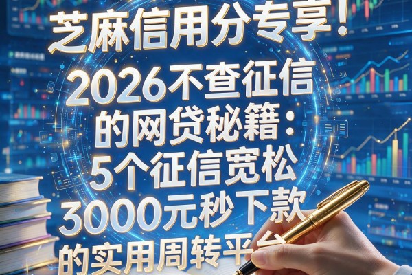 芝麻信用分专享！2026不查征信的网贷秘籍：5个征信宽松、3000元秒下款的实用周转平台