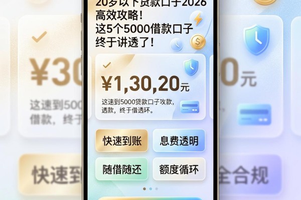 20岁以下贷款口子2026高效攻略！这5个5000借款口子终于讲透了