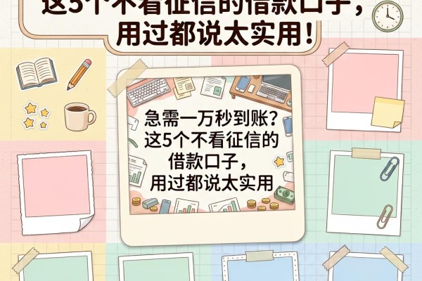 急需一万秒到账？这5个不看征信的借款口子，用过都说太实用