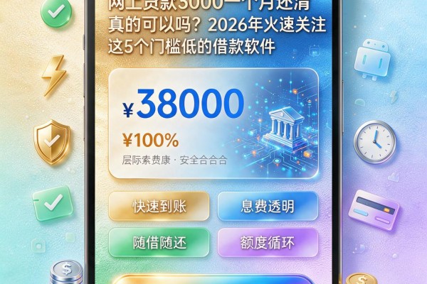 网上贷款3000一个月还清真的可以吗?2026年火速关注这5个门槛低的借款软件