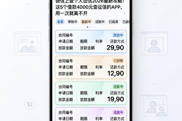 微信上查个人征信2026最新攻略!这5个借款4000元查征信的APP,用一次就离不开