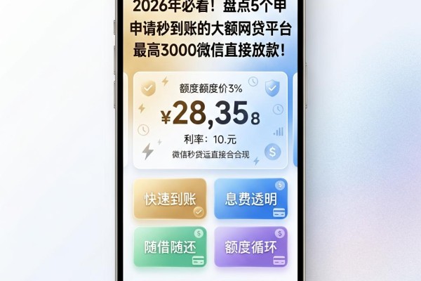 2026年必看!盘点5个申请秒到账的大额网贷平台,最高3000微信直接放款