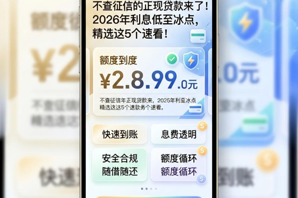 不查征信的正规贷款来了！2026年利息低至冰点，精选这5个速看