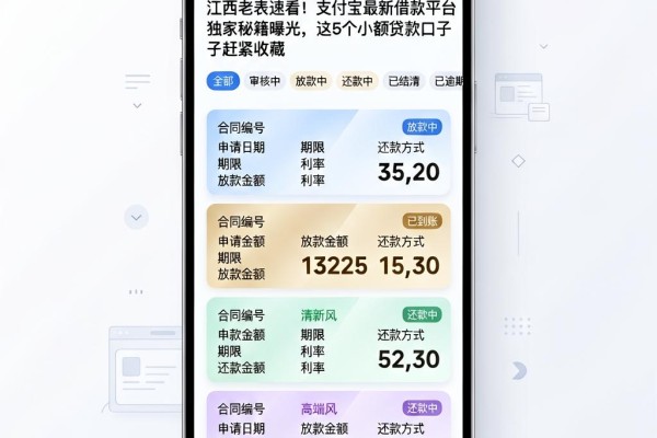 江西老表速看！支付宝最新借款平台独家秘籍曝光，这5个小额贷款口子赶紧收藏