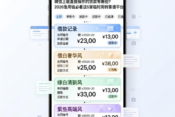 微信上能直接操作的贷款有哪些？2026急用钱必看这5家临时周转靠谱平台