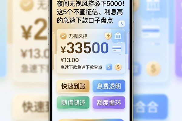 夜间无视风控必下5000！这5个不查征信、利息高的急速下款口子盘点