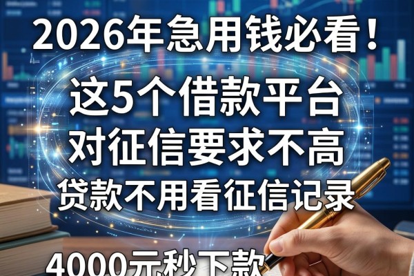 2026年急用钱必看!这5个借款平台对征信要求不高,贷款不用看征信记录,4000元秒下款速批技巧解燃眉之急