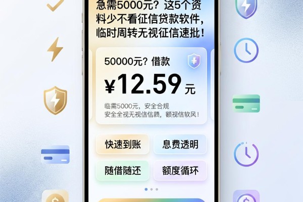 急需5000元？这5个资料少不看征信贷款软件，临时周转无视征信速批！