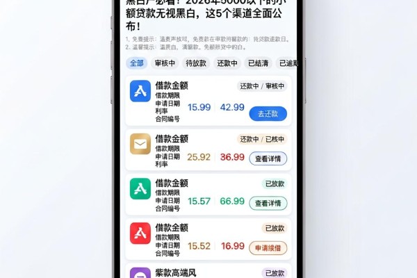 黑白户必看！2026年5000以下的小额贷款无视黑白，这5个渠道全面公布！
