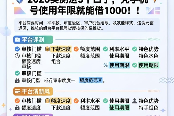 黑户凭手机年限贷款怎么贷?2026实测这5个口子,凭手机号使用年限就能借1000!