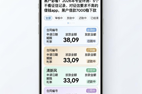 黑户必看!2026年专业评测:5个不看征信记录、对征信要求不高的借钱App,黑户借款7000稳下款