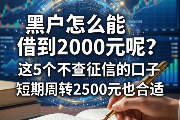 黑户怎么能借到2000元呢?这5个不查征信的口子,短期周转2500元也合适