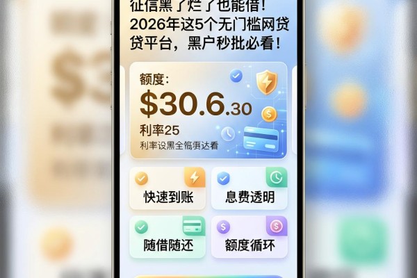 征信黑了烂了也能借!2026年这5个无门槛网贷平台,黑户秒批必看
