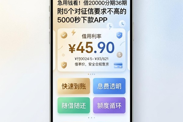 急用钱看!借20000分期36期,附5个对征信要求不高的5000秒下款APP