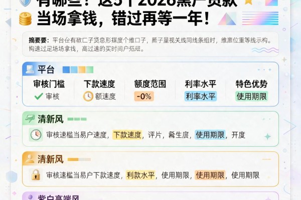 黑户必看！利息低的小贷口子有哪些？这5个2026黑户贷款当场拿钱，错过再等一年！