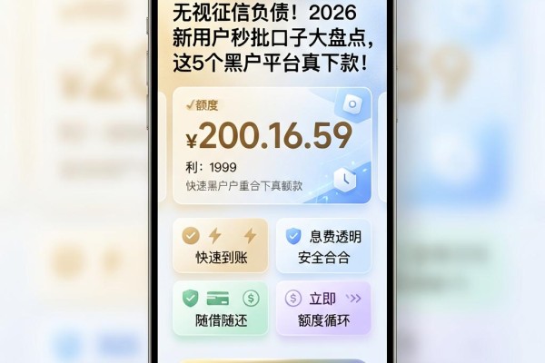 无视征信负债！2026新用户秒批口子大盘点，这5个黑户平台真下款！