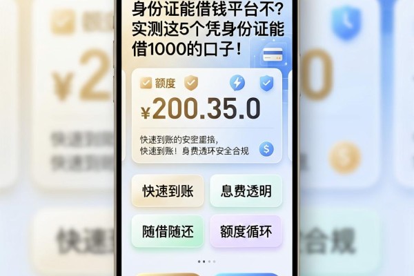 身份证能借钱平台不?实测这5个凭身份证能借1000的口子!