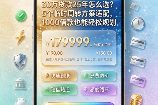 30万贷款25年怎么选？5个临时周转方案适配，1000借款也能轻松规划