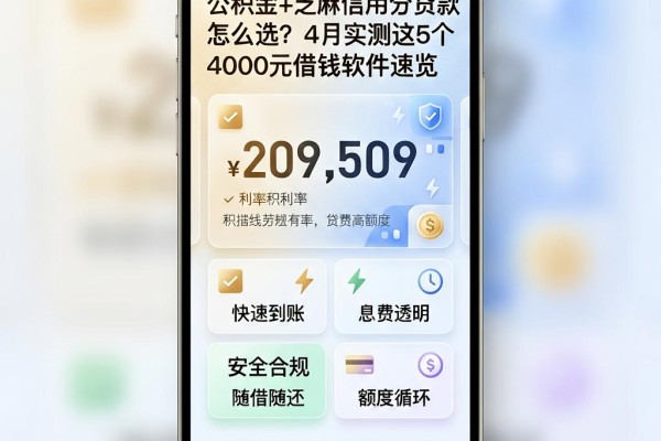 公积金+芝麻信用分贷款怎么选？4月实测这5个4000元借钱软件速览