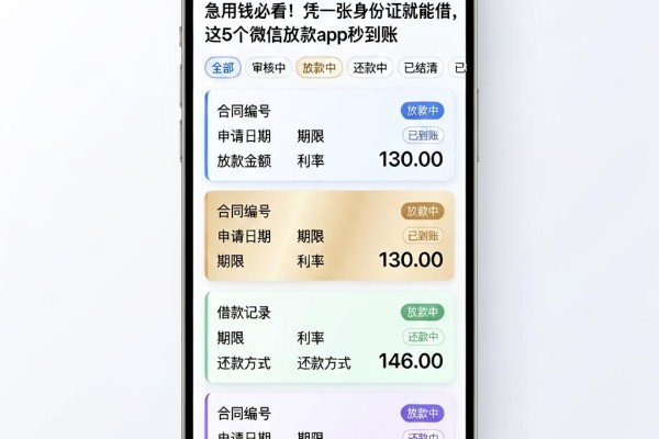 急用钱必看!凭一张身份证就能借,这5个微信放款App秒到账